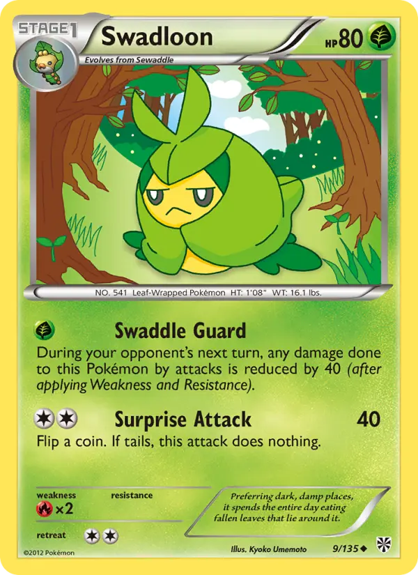 Swadloon, Pokémon card