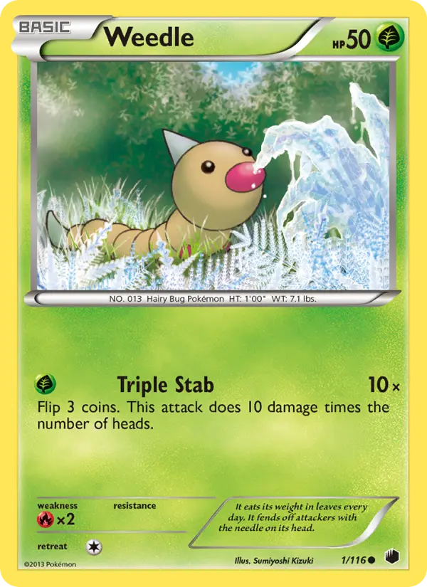 Weedle, Pokémon card