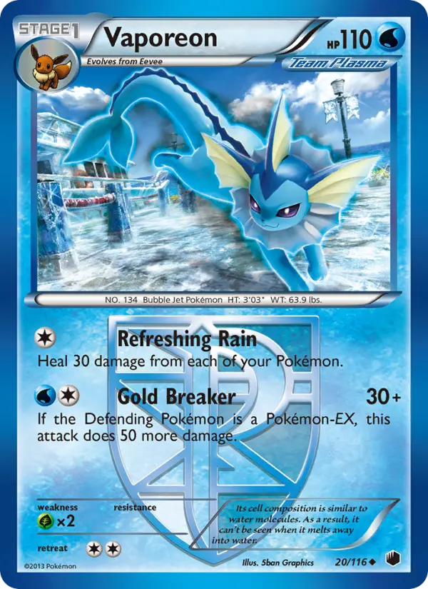 Vaporeon, Pokémon card