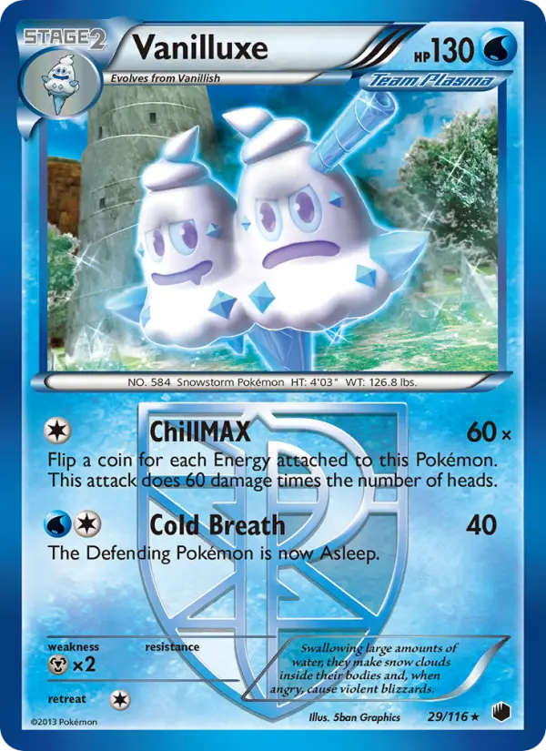 Vanilluxe, Pokémon card
