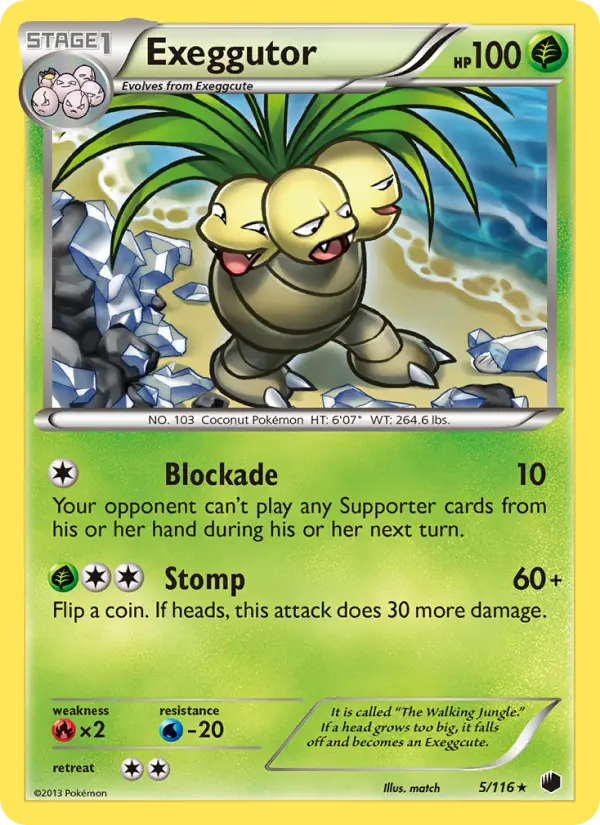 Exeggutor, Pokémon card