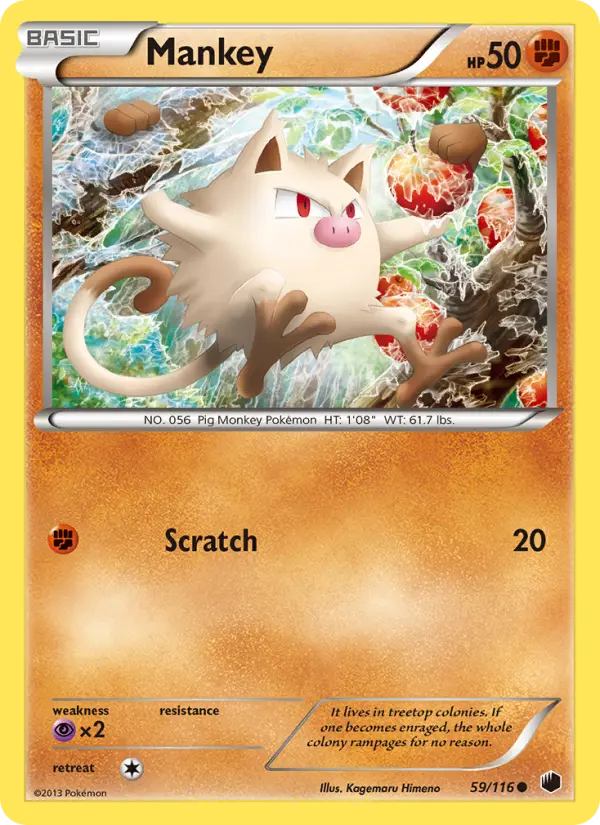 Mankey, Pokémon card