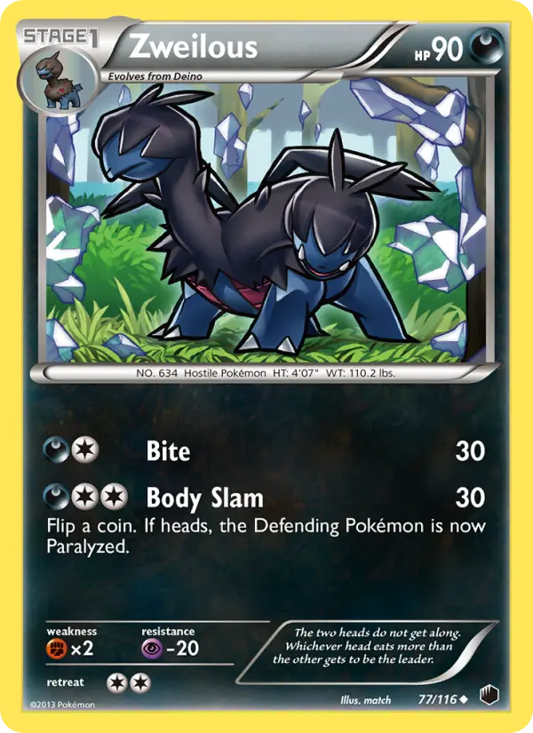 Zweilous, Pokémon card