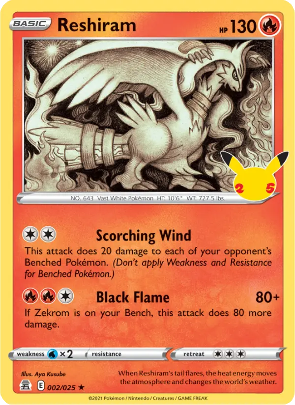 Reshiram, Pokémon card