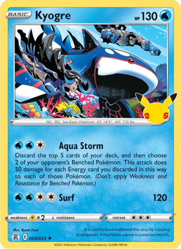 Kyogre, Pokémon card