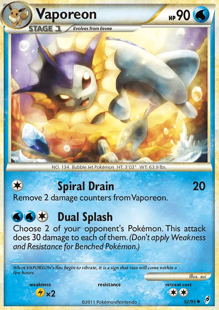 Vaporeon, Pokémon card