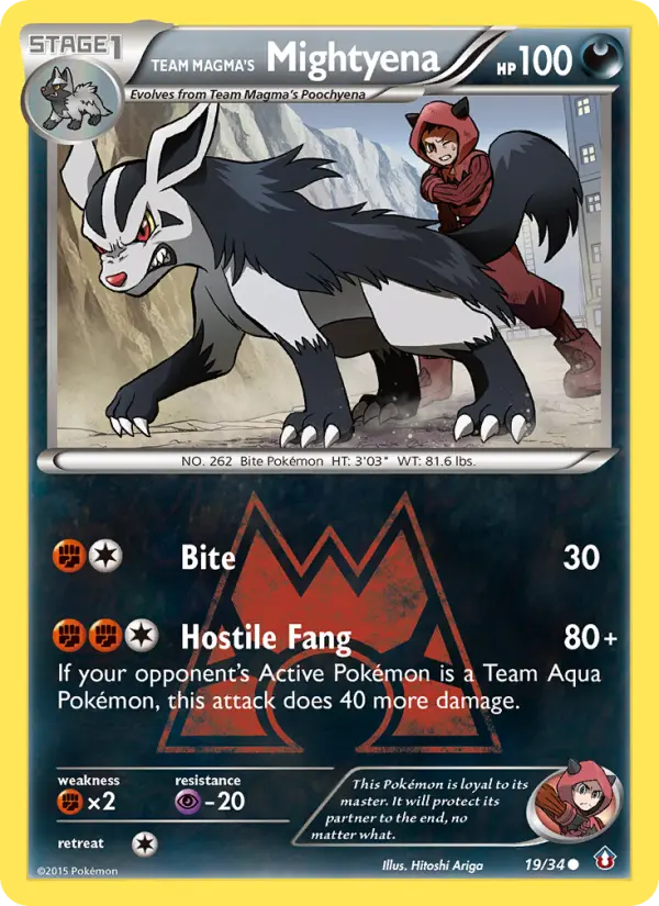 Team Magma's Mightyena, Pokémon card