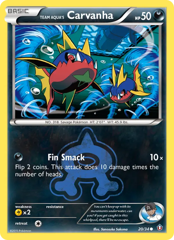 Team Aqua's Carvanha, Pokémon card