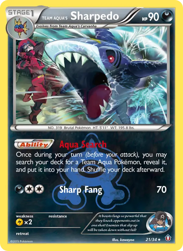 Team Aqua's Sharpedo, Pokémon card