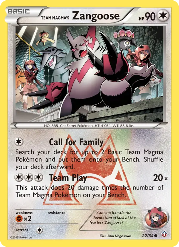 Team Magma's Zangoose, Pokémon card