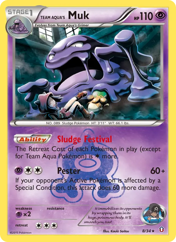 Team Aqua's Muk, Pokémon card