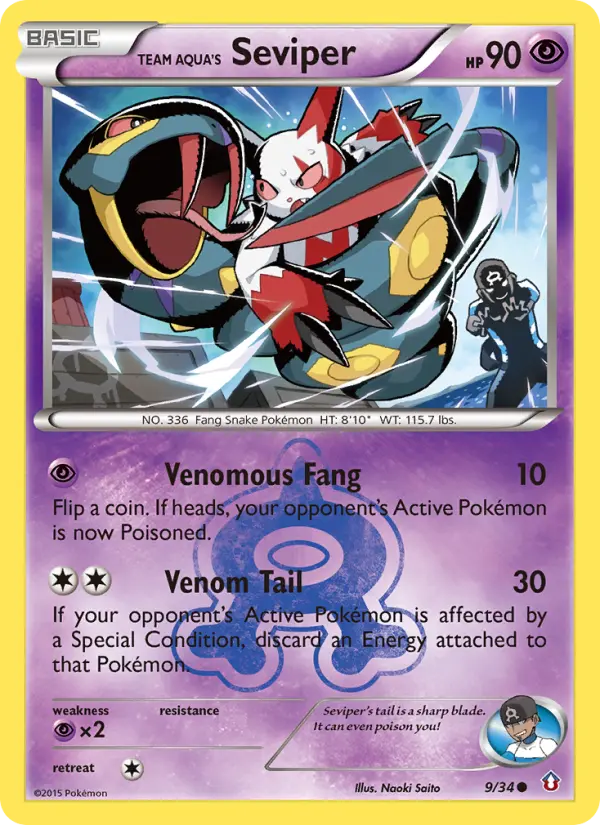 Team Aqua's Seviper, Pokémon card