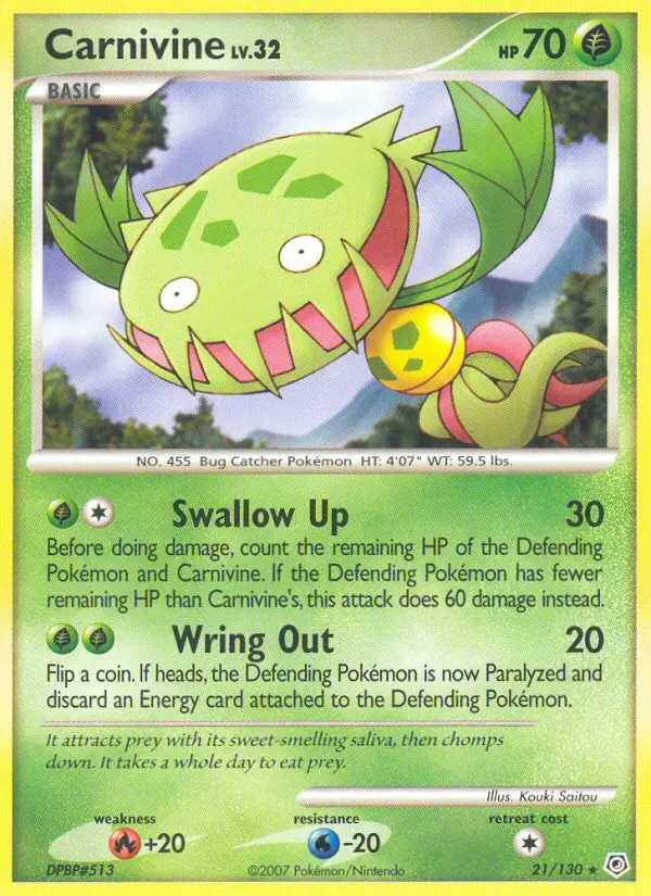 Carnivine, Pokémon card