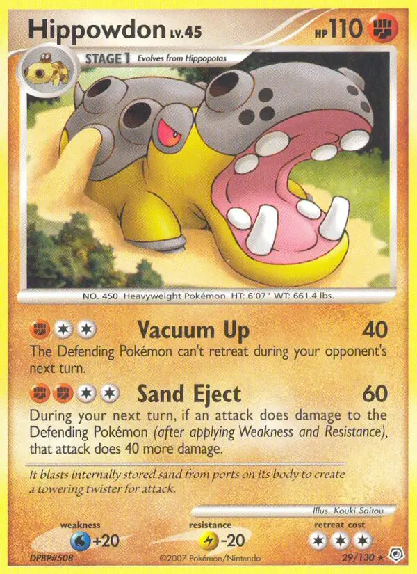Hippowdon, Pokémon card