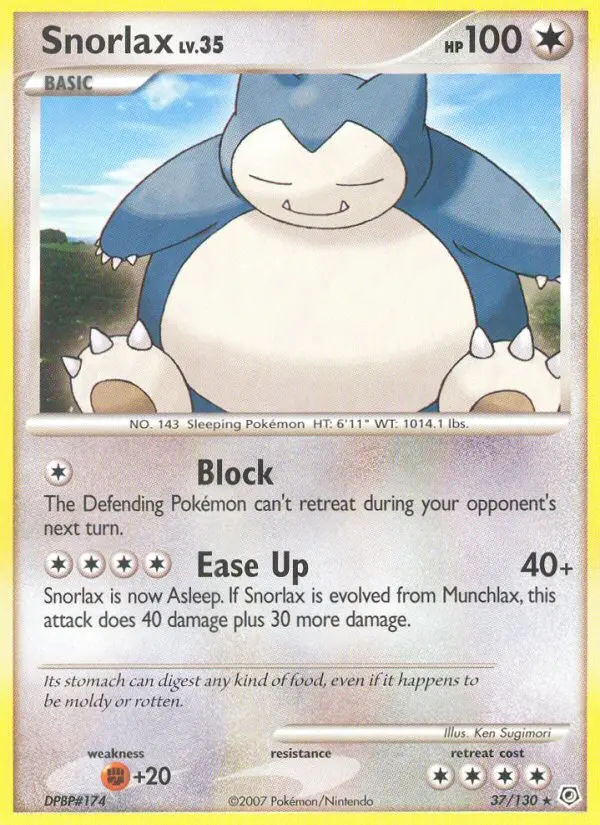 Snorlax, Pokémon card