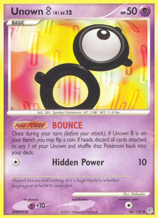 Unown B, Pokémon card