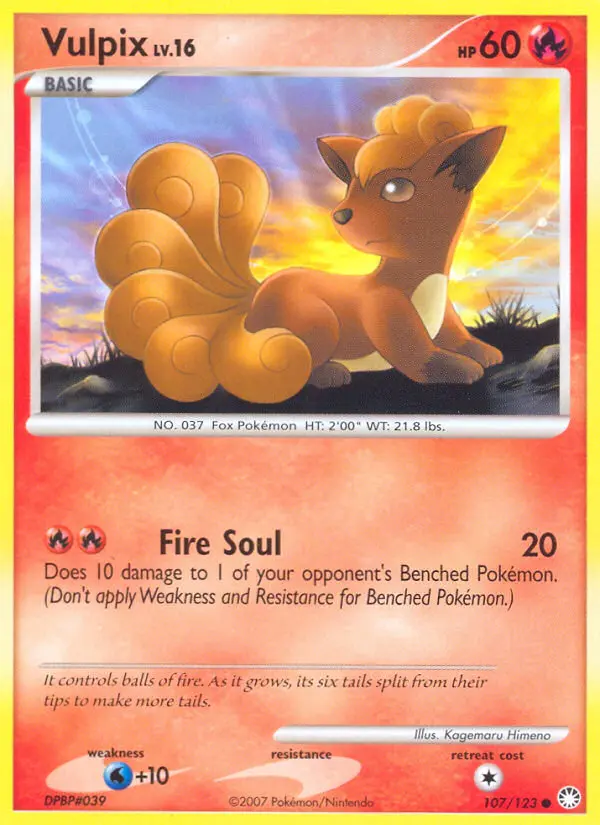 Vulpix, Pokémon card