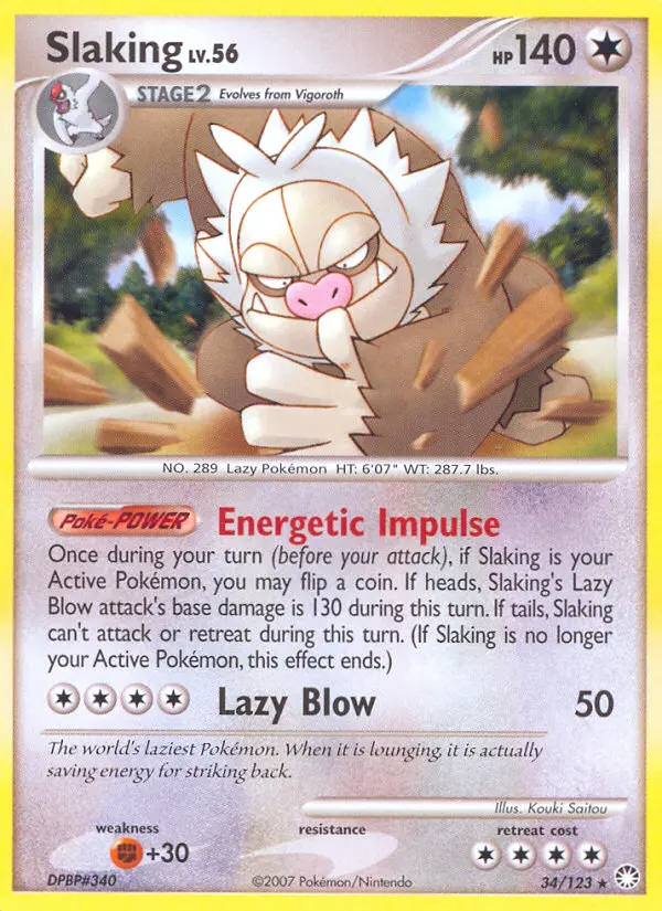 Slaking, Pokémon card