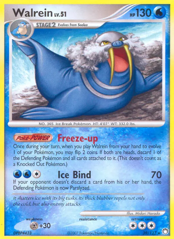 Walrein, Pokémon card