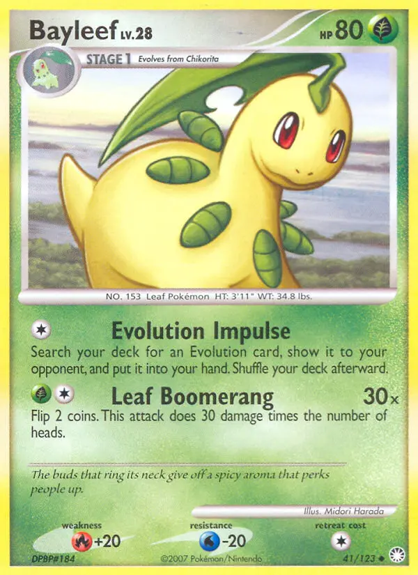 Bayleef, Pokémon card