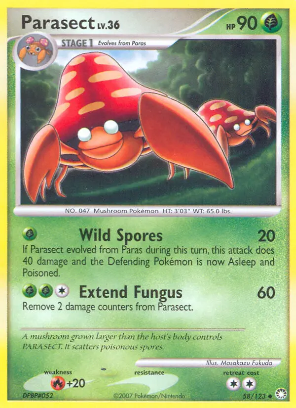 Parasect, Pokémon card