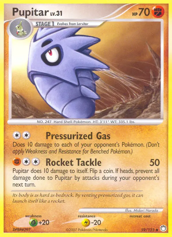 Pupitar, Pokémon card