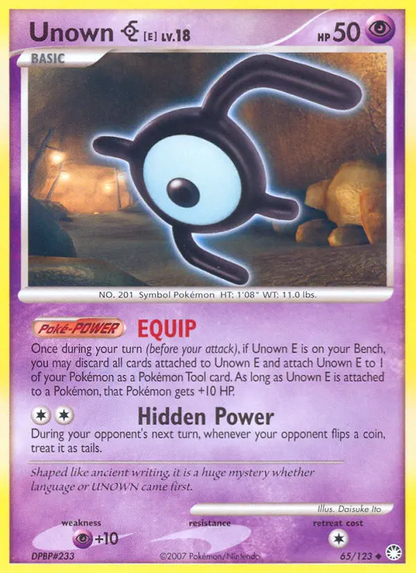 Unown E, Pokémon card