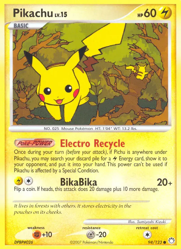 Pikachu, Pokémon card