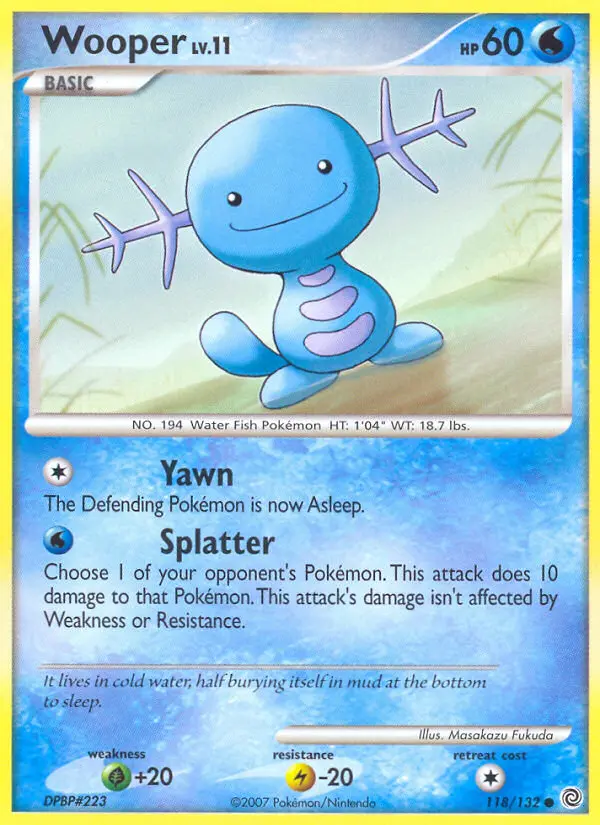 Wooper, Pokémon card