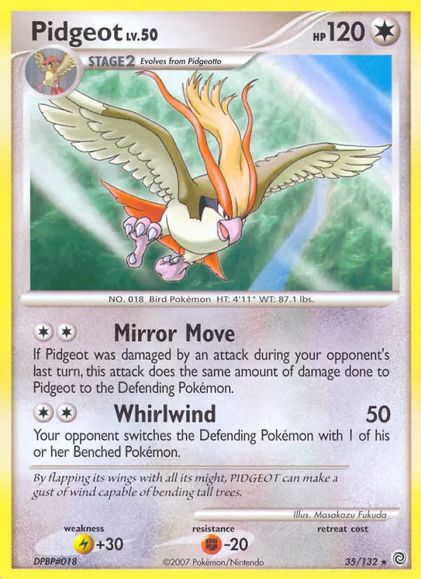 Pidgeot, Pokémon card