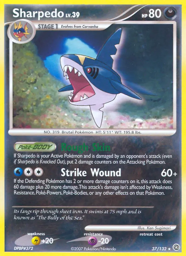 Sharpedo, Pokémon card