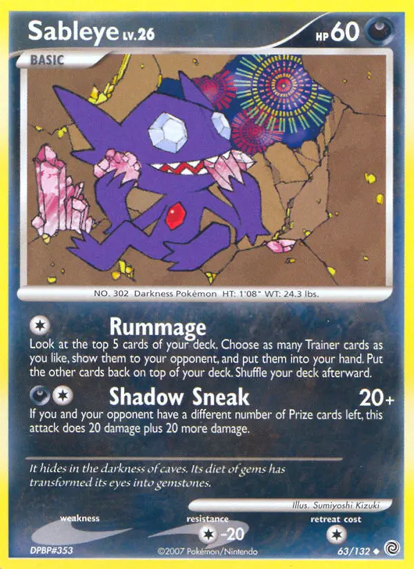 Sableye, Pokémon card