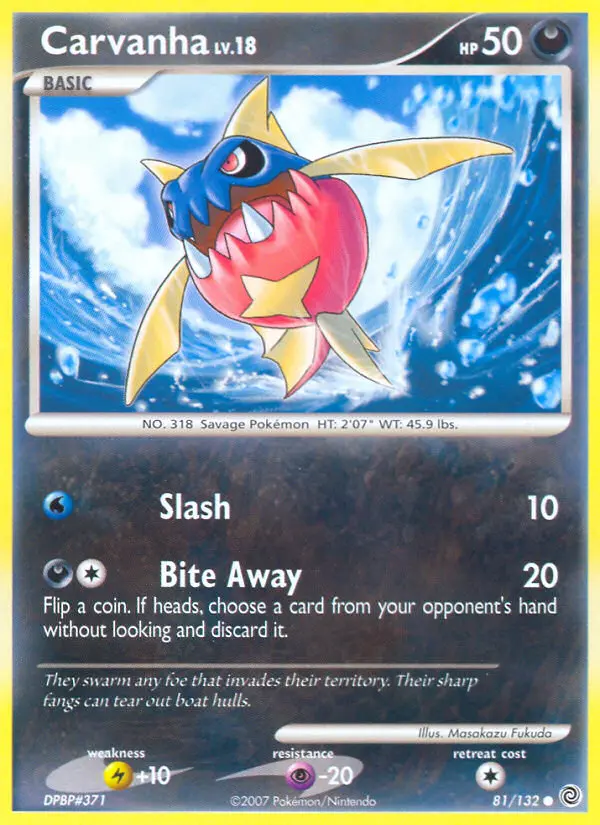Carvanha, Pokémon card