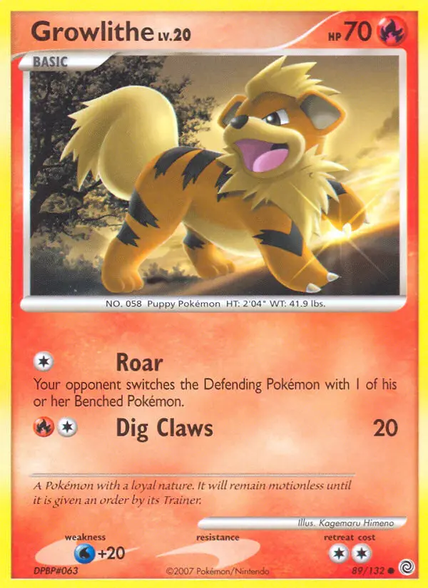 Growlithe, Pokémon card