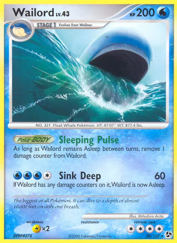 Wailord, Pokémon card