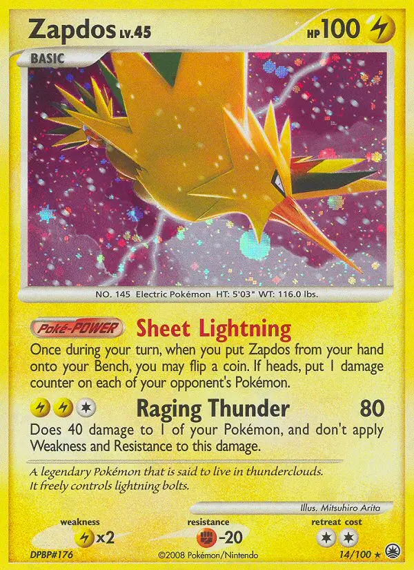 Zapdos, Pokémon card