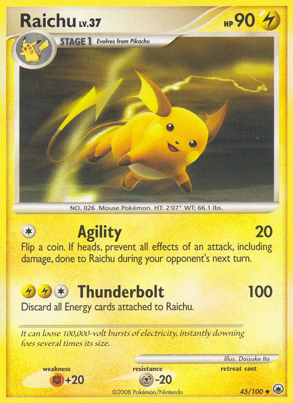 Raichu, Pokémon card