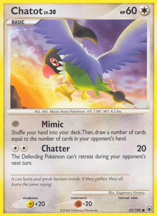 Chatot, Pokémon card