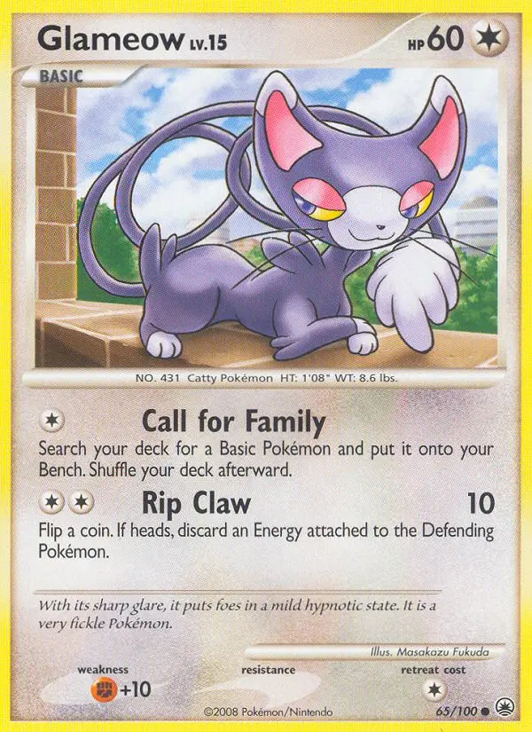 Glameow, Pokémon card