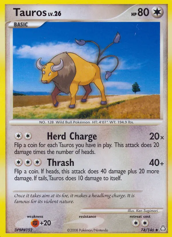 Tauros, Pokémon card
