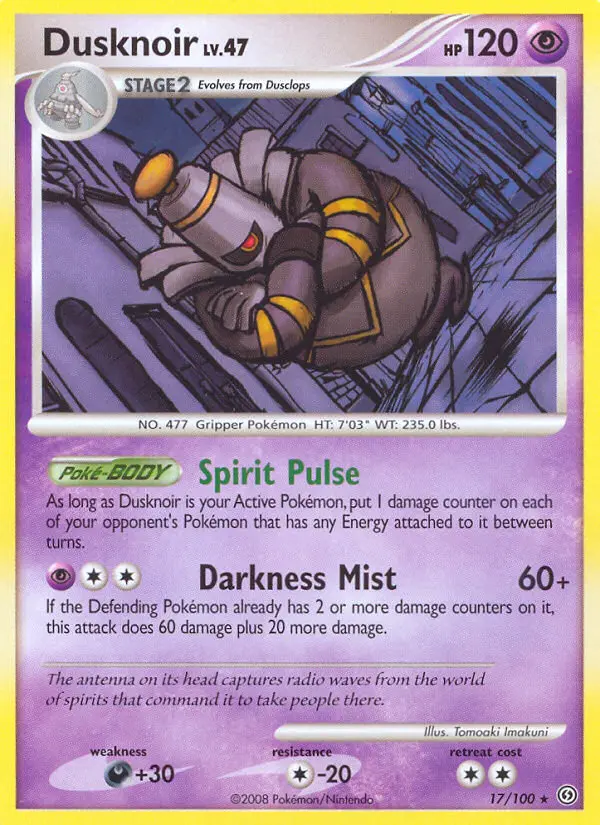 Dusknoir, Pokémon card