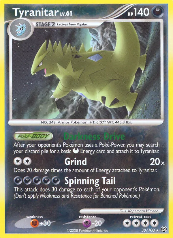 Tyranitar, Pokémon card