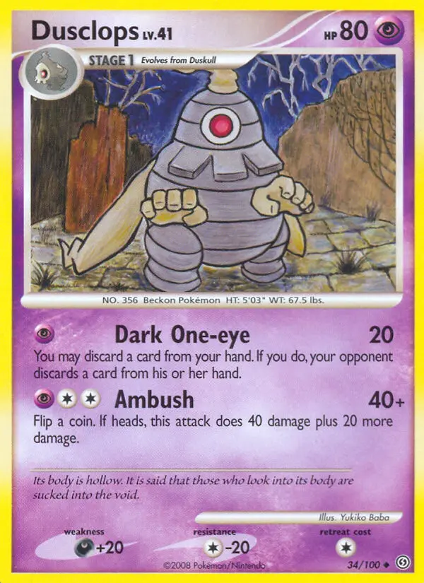 Dusclops, Pokémon card