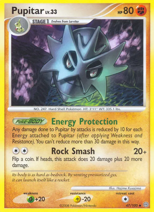 Pupitar, Pokémon card