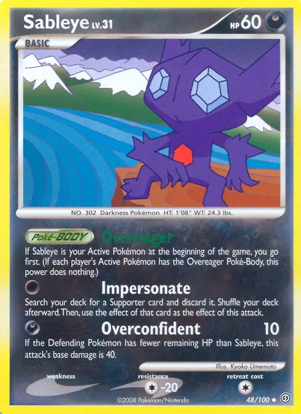 Sableye, Pokémon card