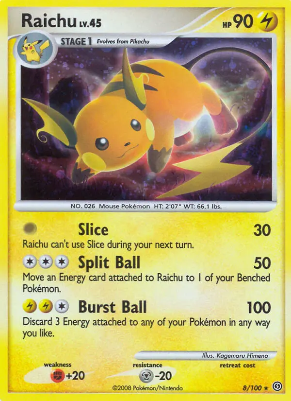 Raichu, Pokémon card