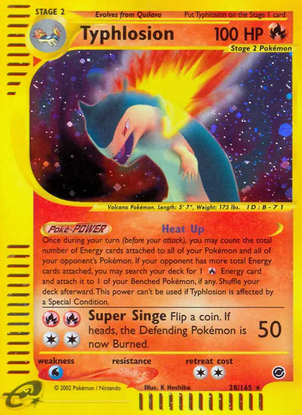 Typhlosion, Pokémon card