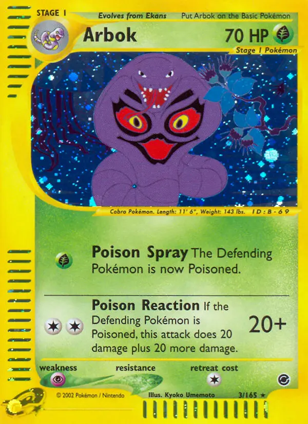 Arbok, Pokémon card