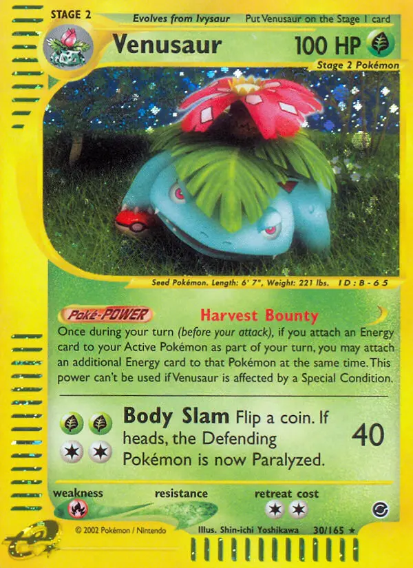 Venusaur, Pokémon card