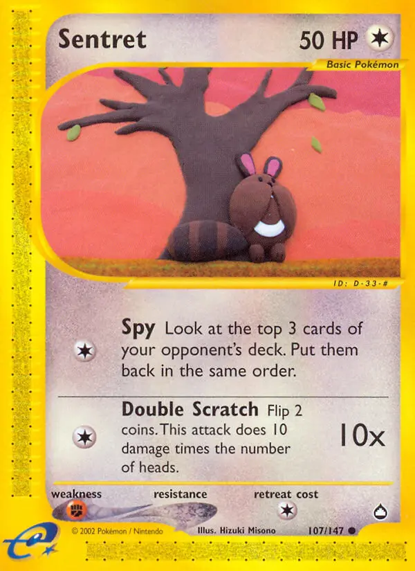 Sentret, Pokémon card